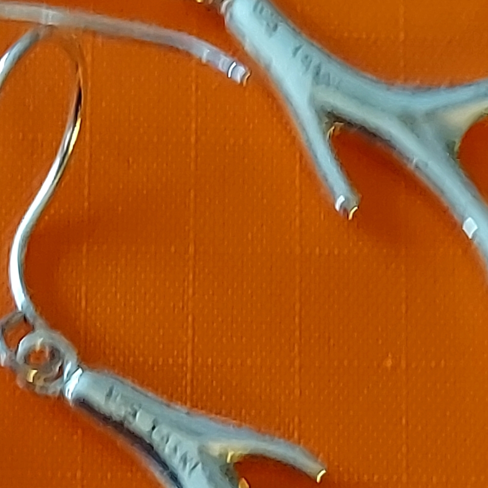 Elegant Sterling Silver Antler Earrings - Picture 7 of 12
